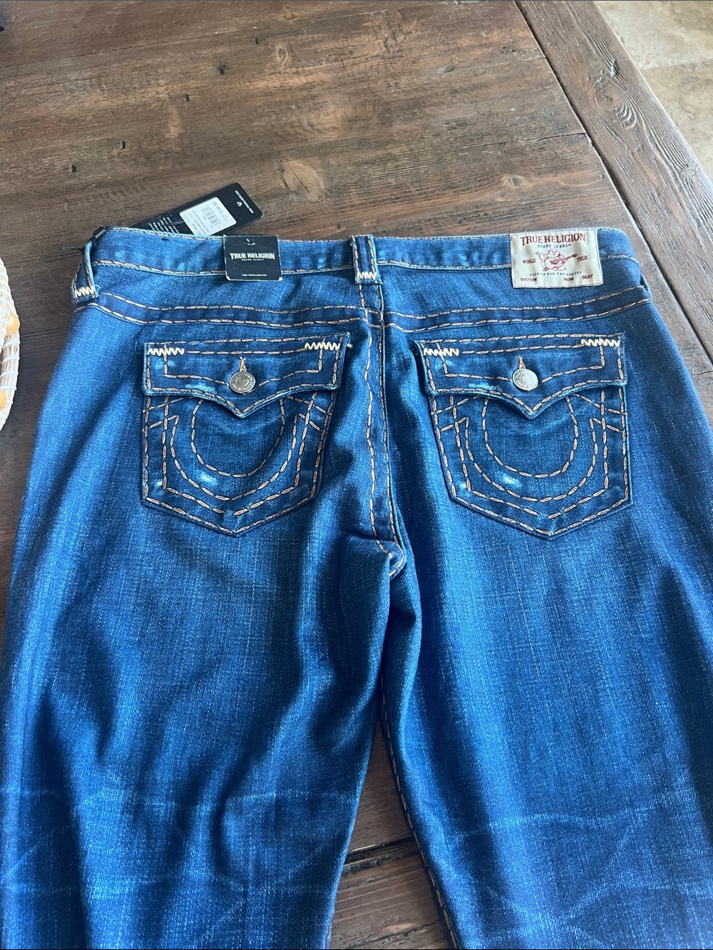 True Religion Women’s Blue Bootcut Jeans with Contrast Stitching soft stretchy - Picture 8 of 10